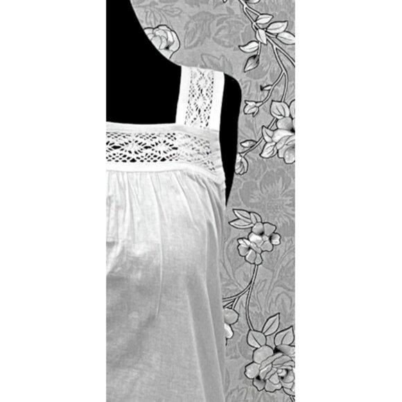 Victorian White 100% Cotton Nightgown – SR-1217 by SoieRose - Picture 4 of 7